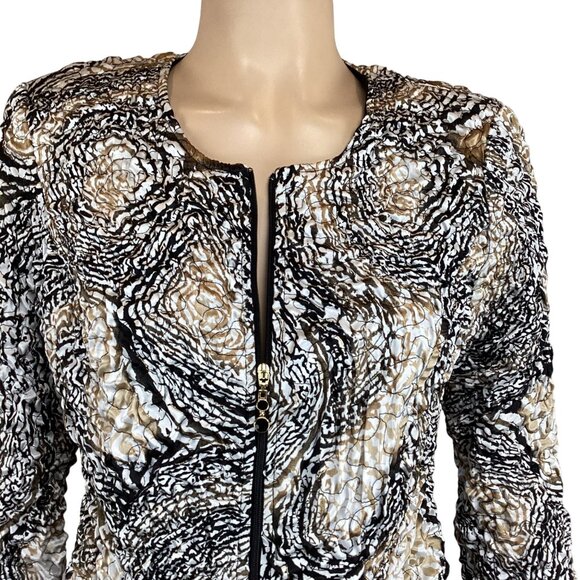 Frank Lyman Jacket Size 10  Womens Textured Long Sleeve Zipper Sheen‎ Multicolor - Picture 5 of 8